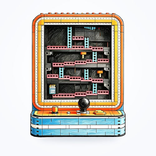 Retro arcade machine building set, 1,371 pieces