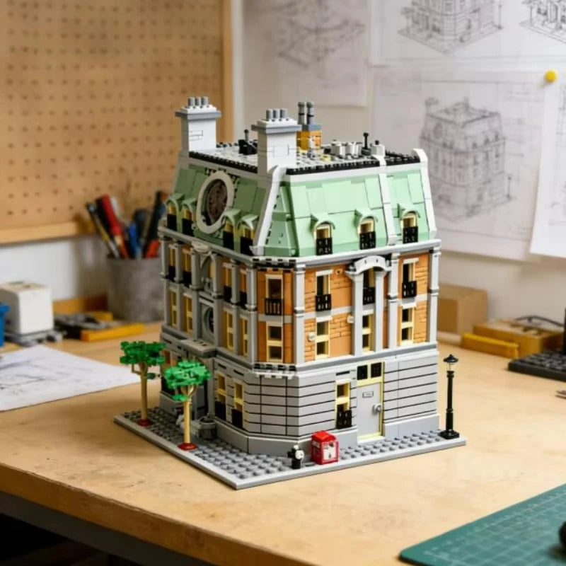 Sanctum Sanctorum de bloques sobre una mesa de trabajo