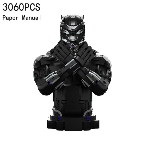 Busto de Pantera Negra de bloques de construcción, 3.060 piezas