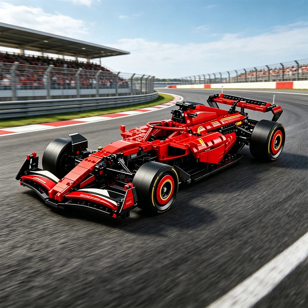Ferrari SF-24 F1 de bloques en un circuito